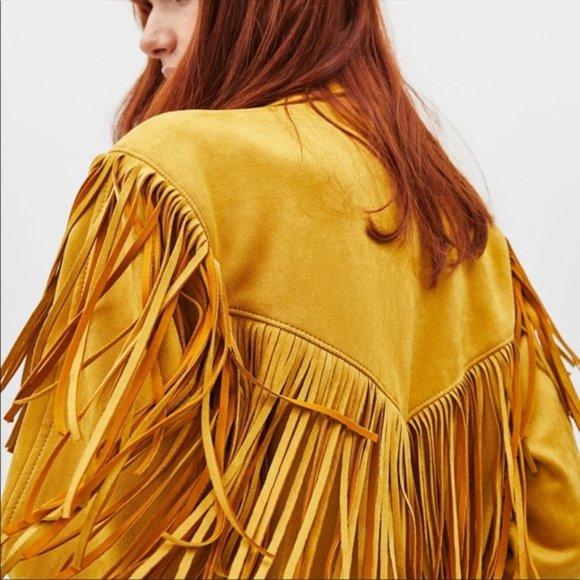 asos Jackets & Blazers - ASOS Bershka NWT Synthetic Suede Fringe Jacket S